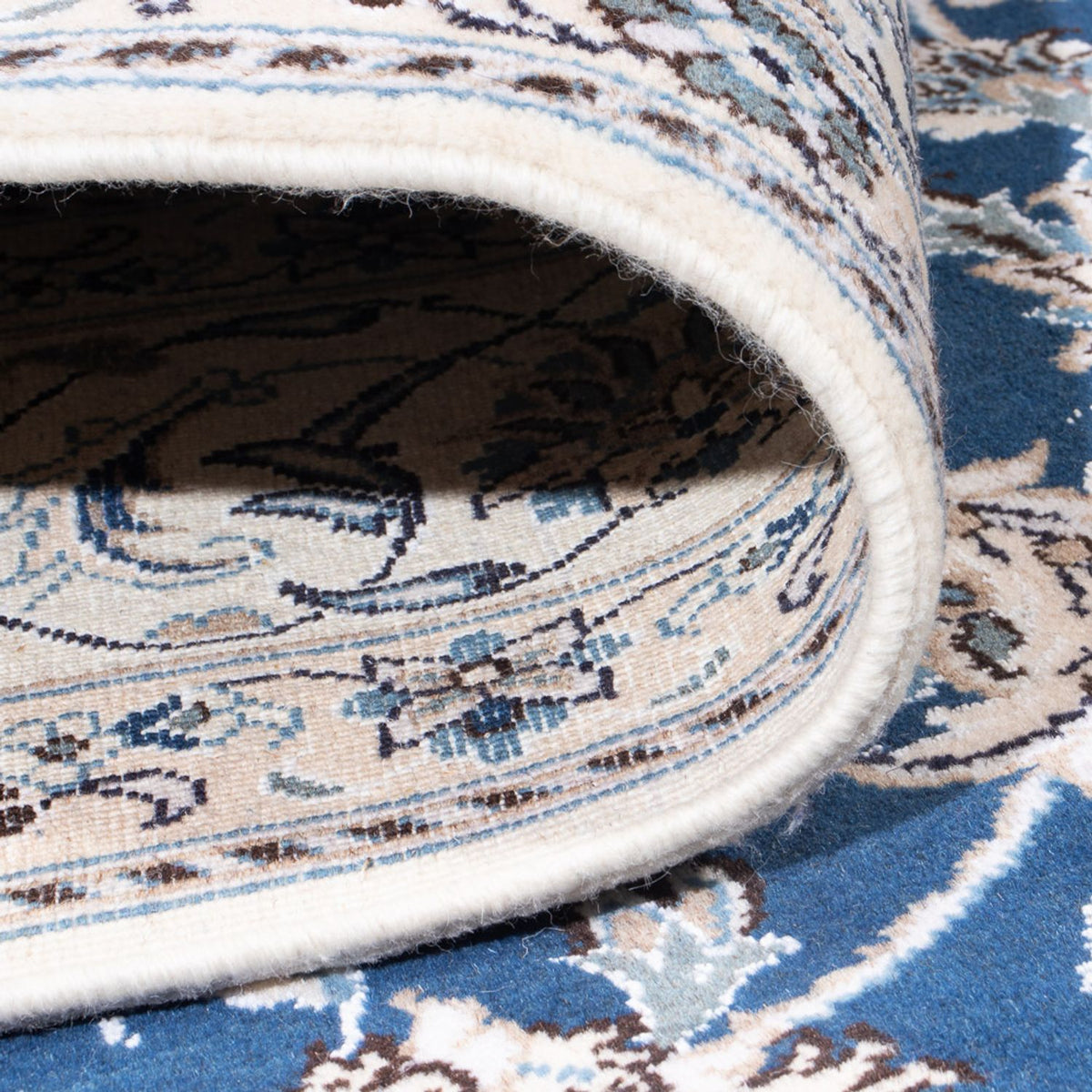 Tapis persan - Nain - 293 x 194 cm - bleu foncé