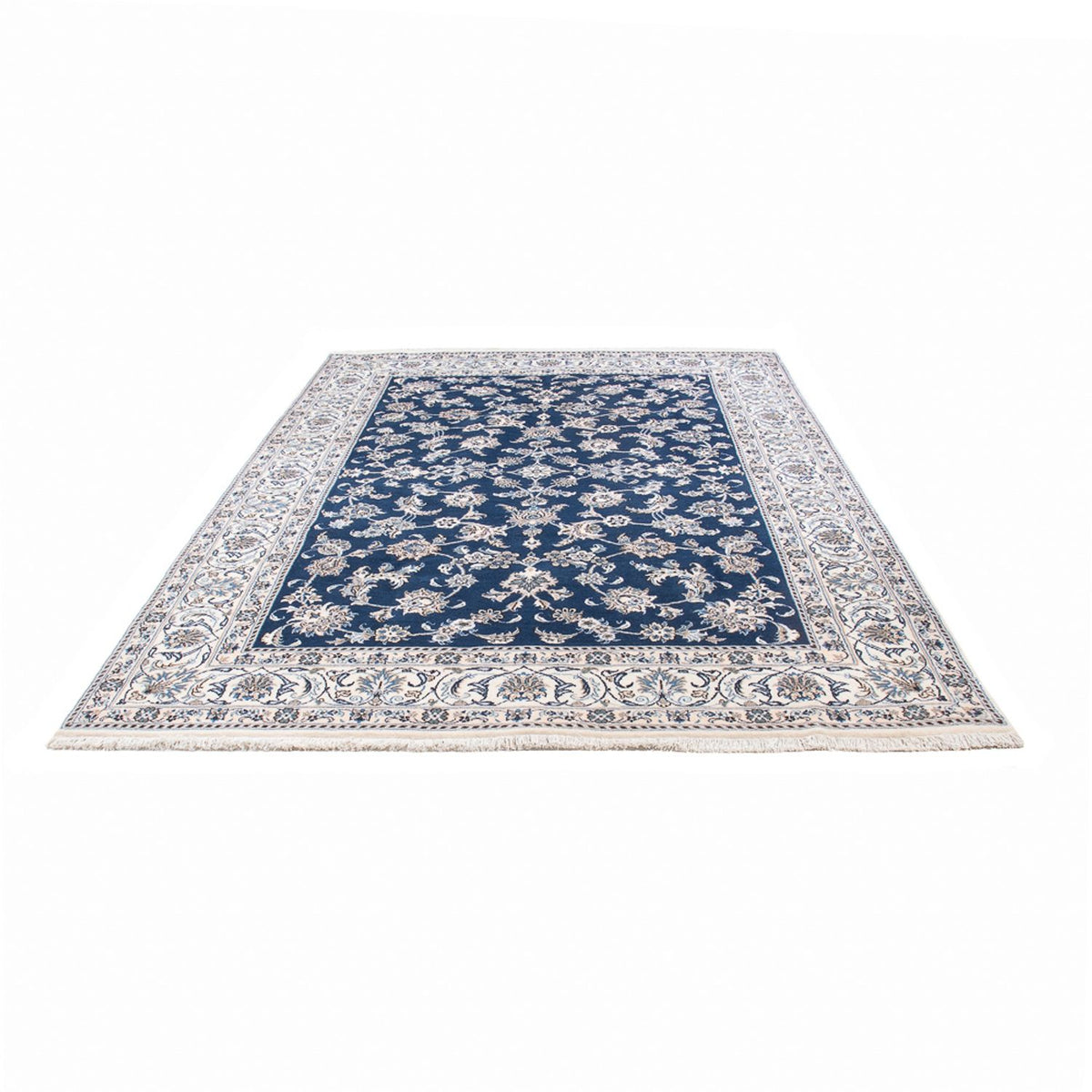 Tapis persan - Nain - 293 x 194 cm - bleu foncé