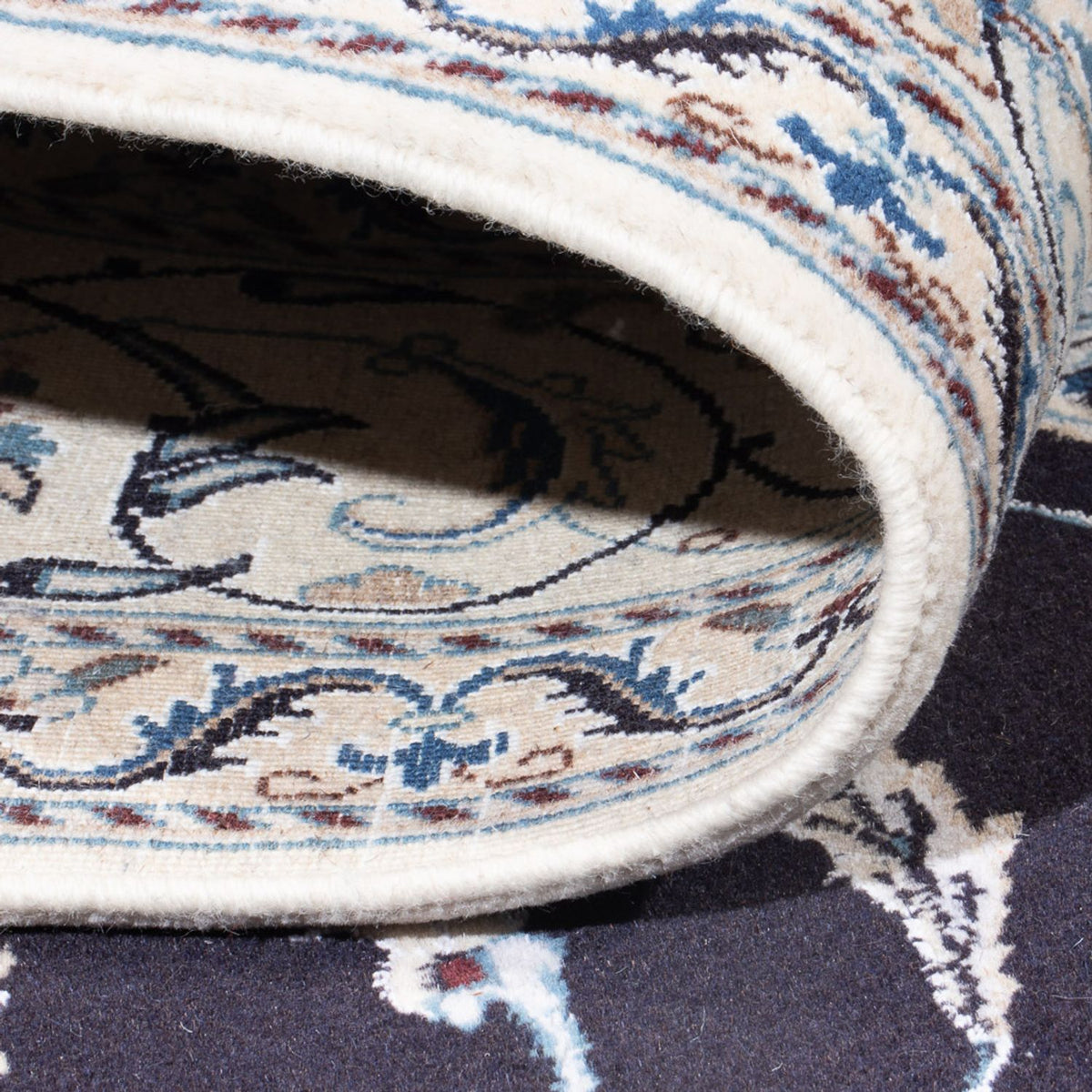 Tapis persan - Nain - 297 x 198 cm - bleu foncé