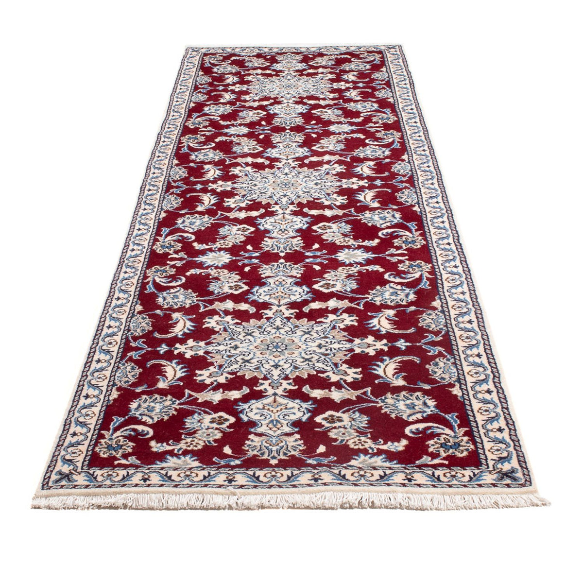Tapis de couloir Tapis persan - Nain - 293 x 81 cm - rouge