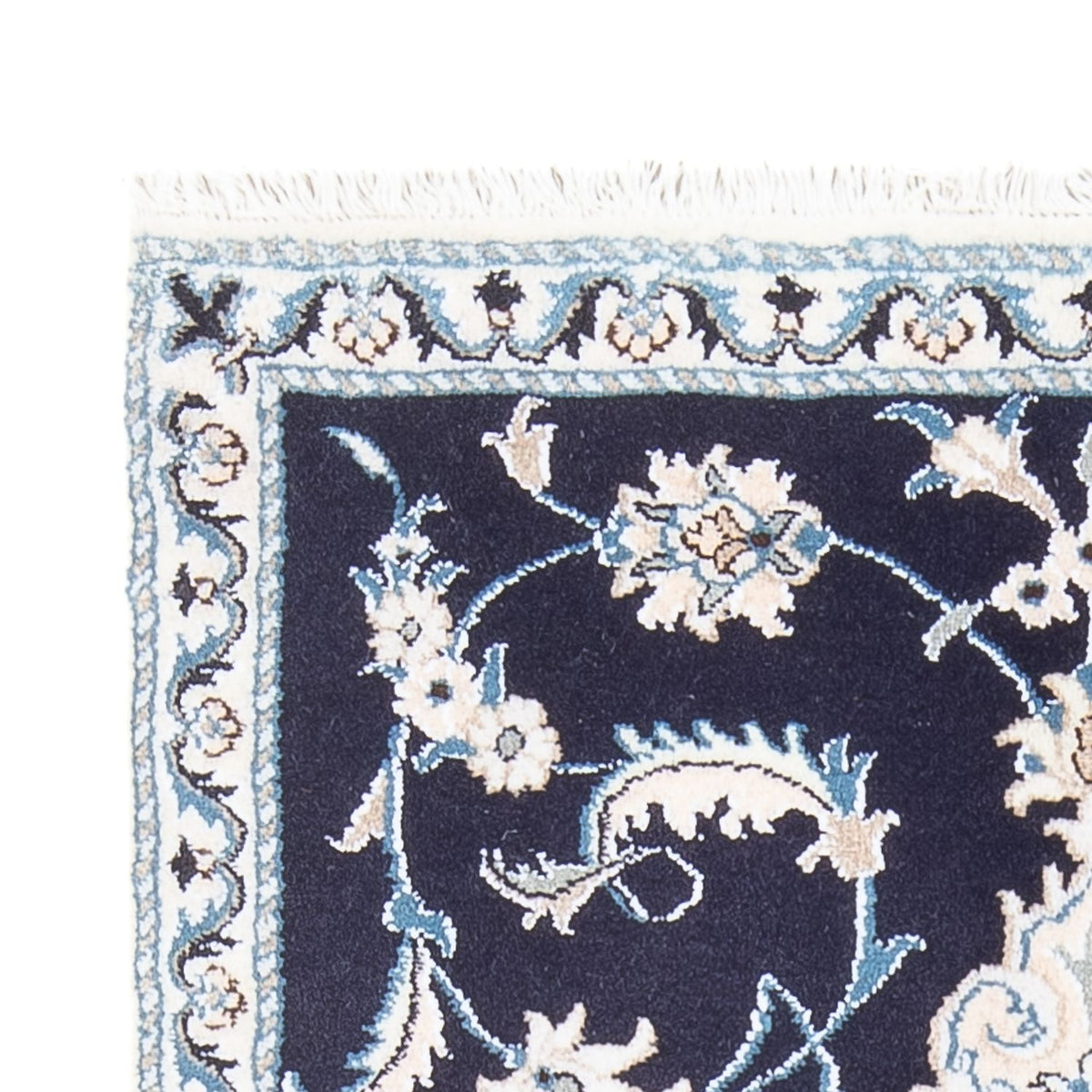 Tapis persan - Nain - 135 x 92 cm - bleu foncé