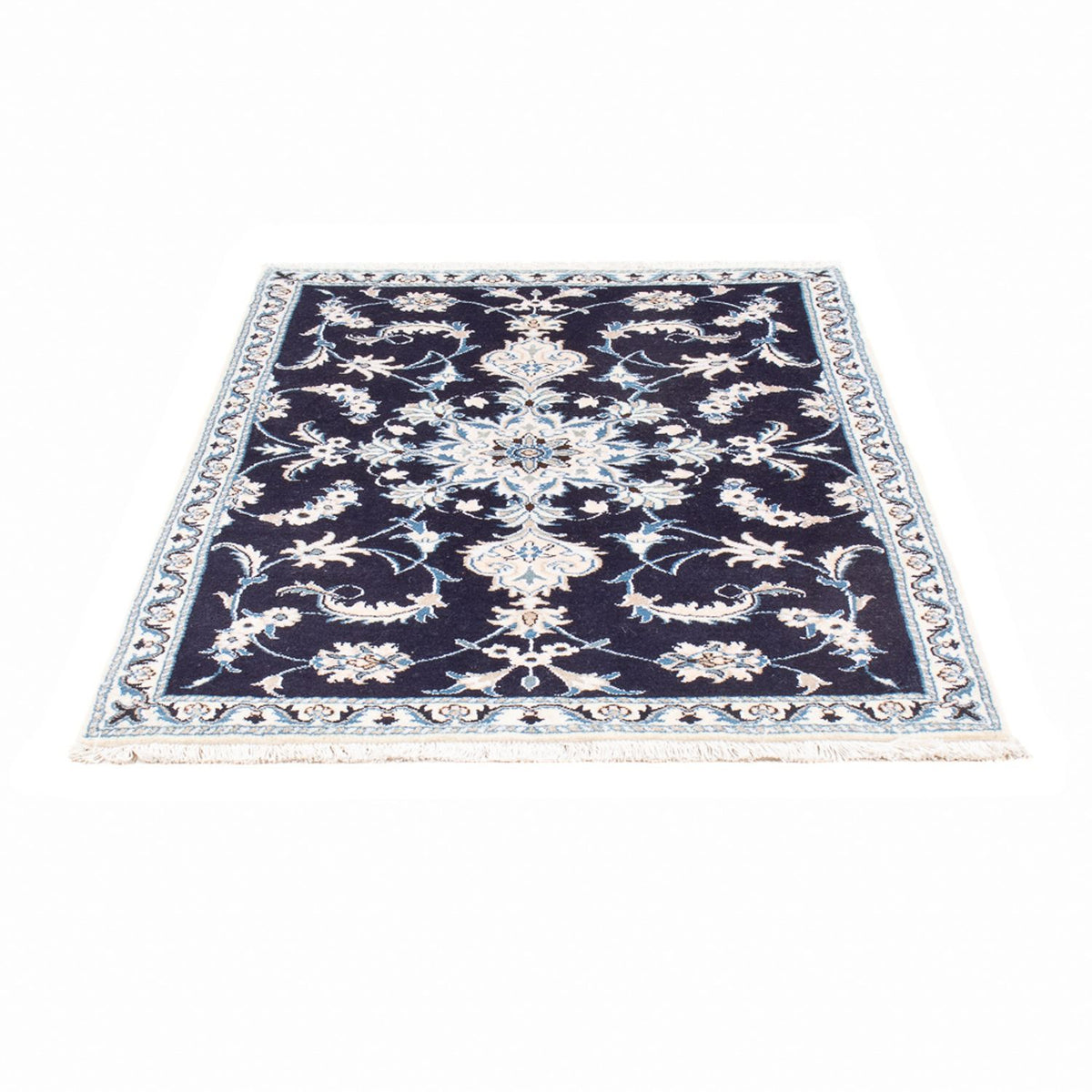 Tapis persan - Nain - 135 x 92 cm - bleu foncé