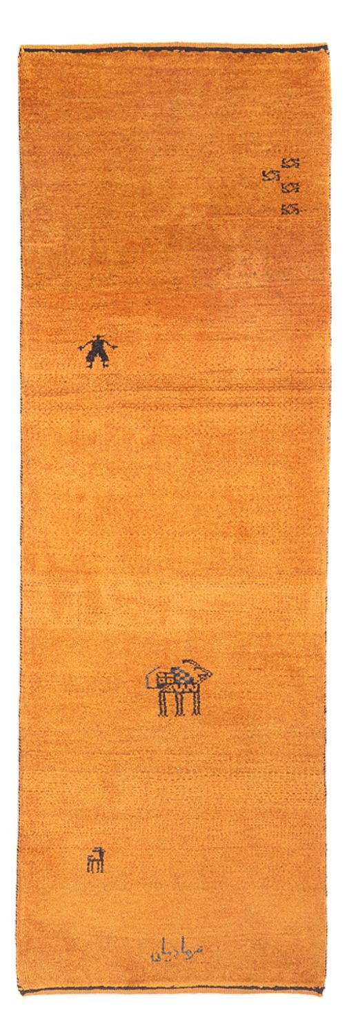 Tapis de couloir Tapis Gabbeh - Persan - 220 x 74 cm - orange