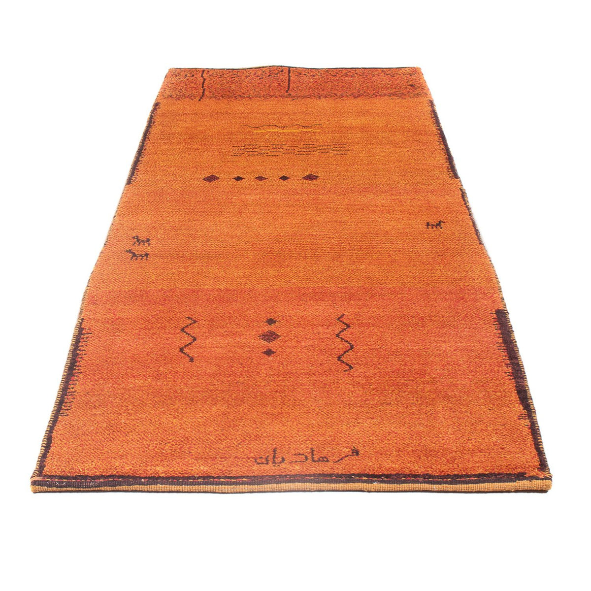 Tapis de couloir Tapis Gabbeh - Persan - 247 x 87 cm - terracotta