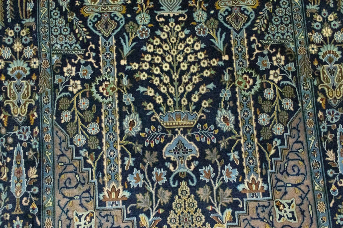 Tapis persan - Tabriz - 222 x 140 cm - bleu