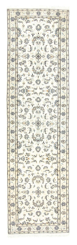 Tapis de couloir Tapis persan - Nain - Royal - 295 x 81 cm - blanc naturel