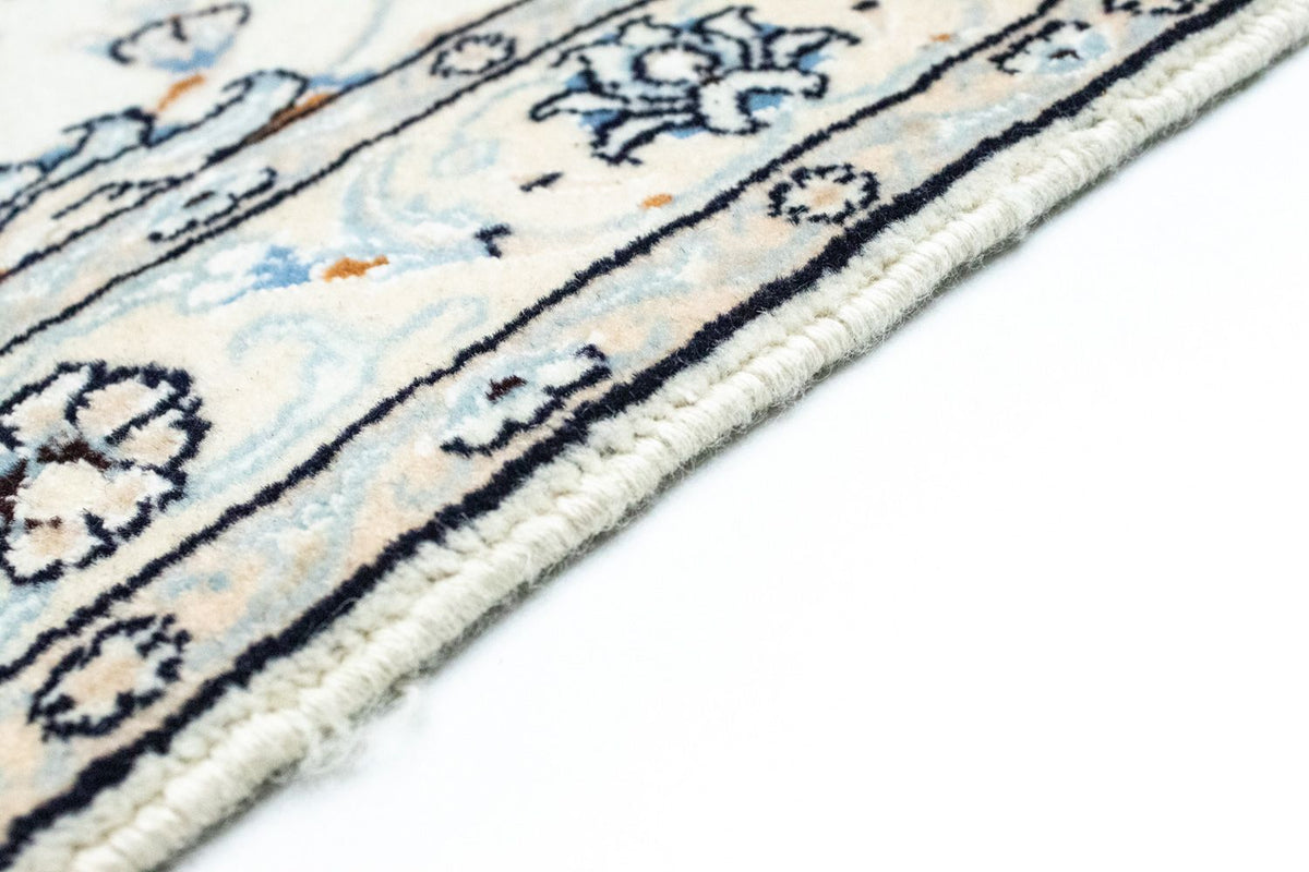 Tapis de couloir Tapis persan - Nain - Royal - 295 x 81 cm - blanc naturel