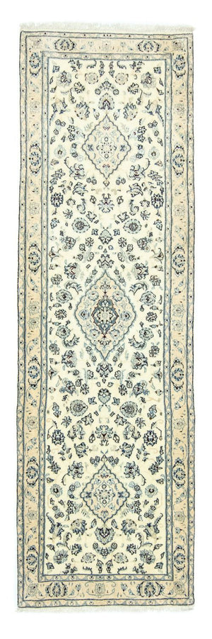Tapis de couloir Tapis persan - Nain - Royal - 285 x 87 cm - blanc naturel