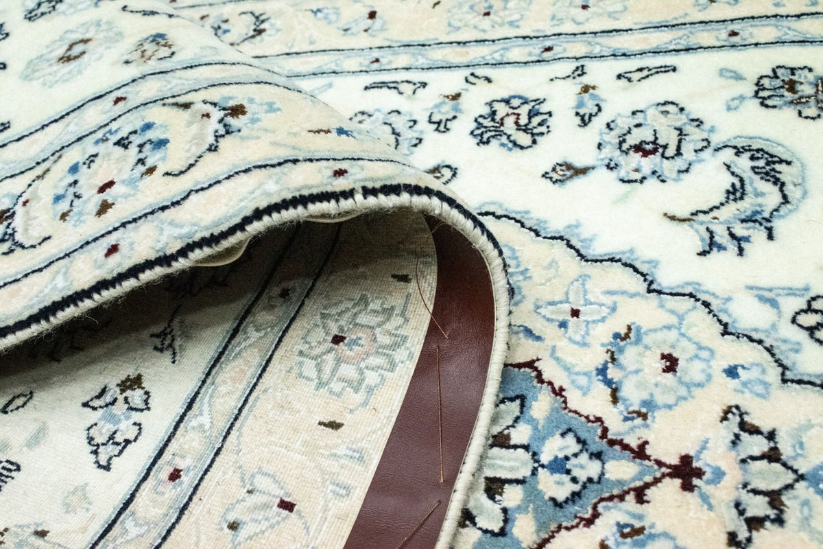 Tapis de couloir Tapis persan - Nain - Royal - 285 x 87 cm - blanc naturel