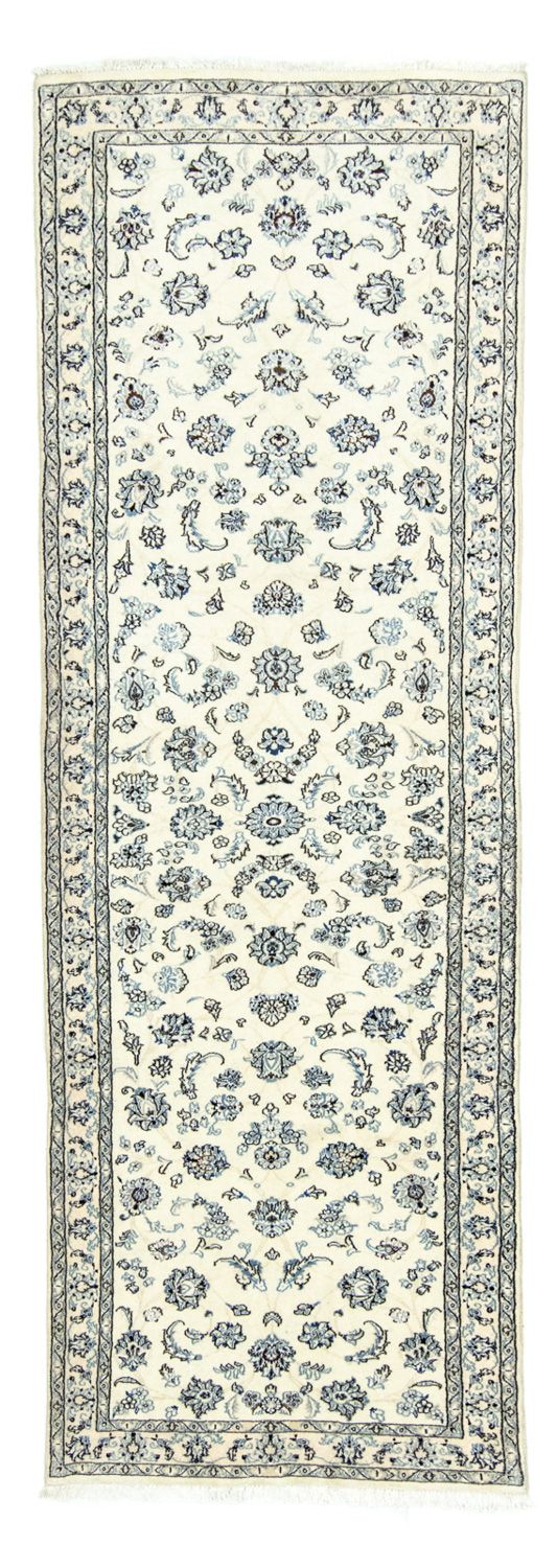 Tapis de couloir Tapis persan - Nain - Royal - 295 x 90 cm - blanc naturel