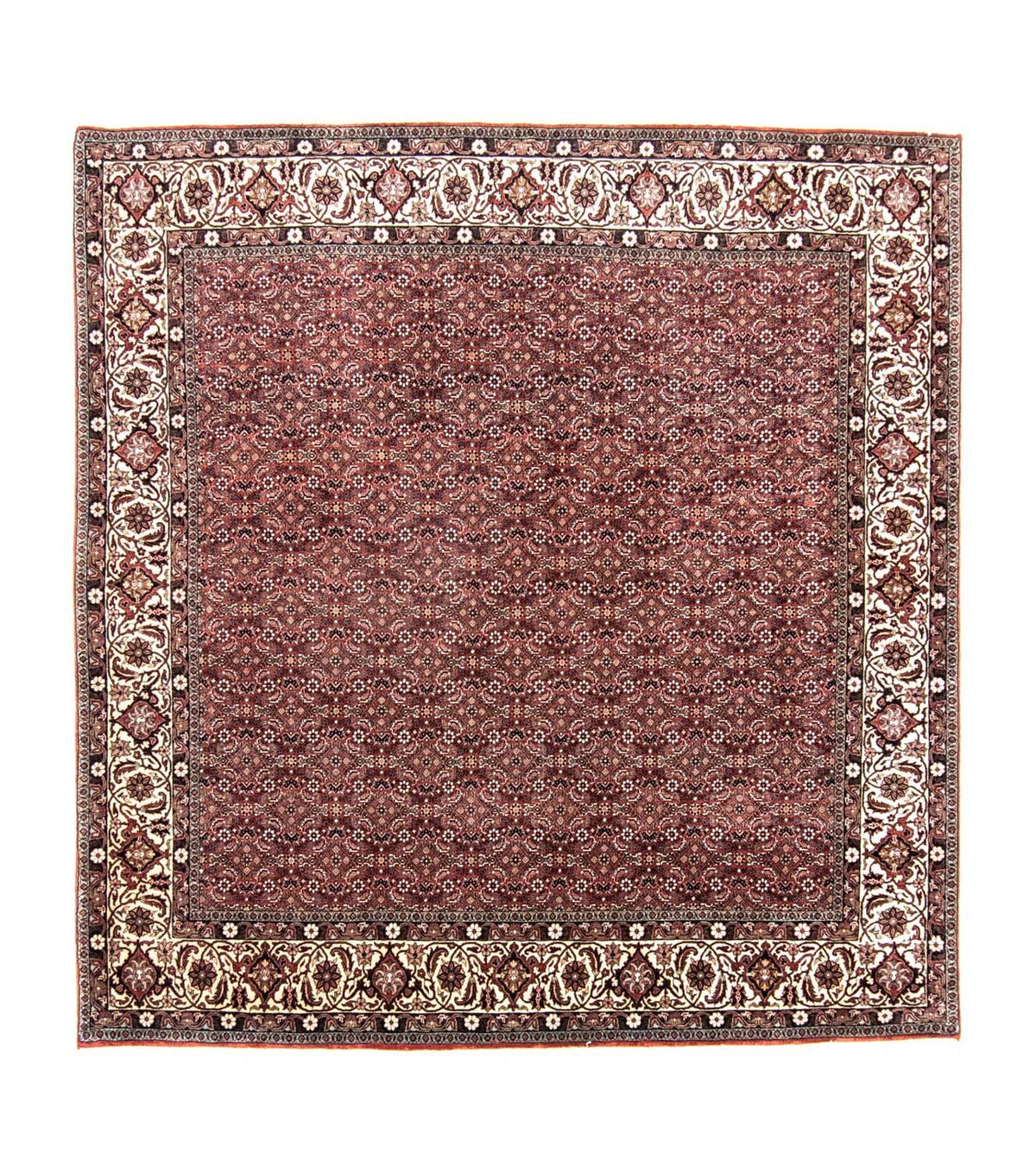 Tapis persan - Bidjar carré - 210 x 203 cm - rouge