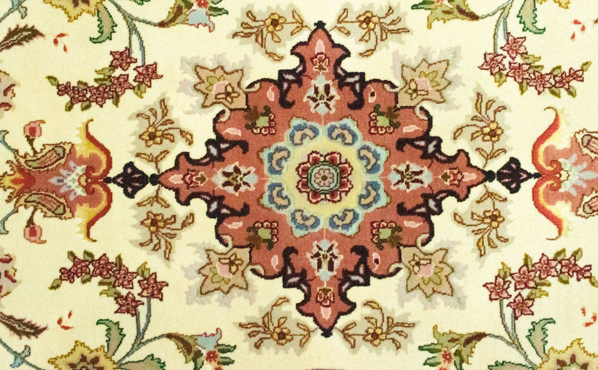 Tapis de couloir Tapis persan - Tabriz - Royal - 313 x 84 cm - beige