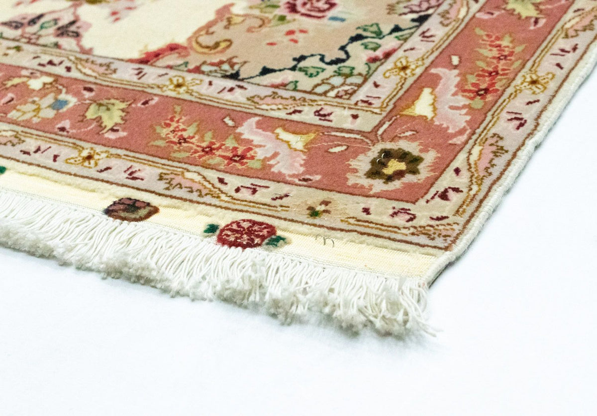 Tapis de couloir Tapis persan - Tabriz - Royal - 313 x 84 cm - beige