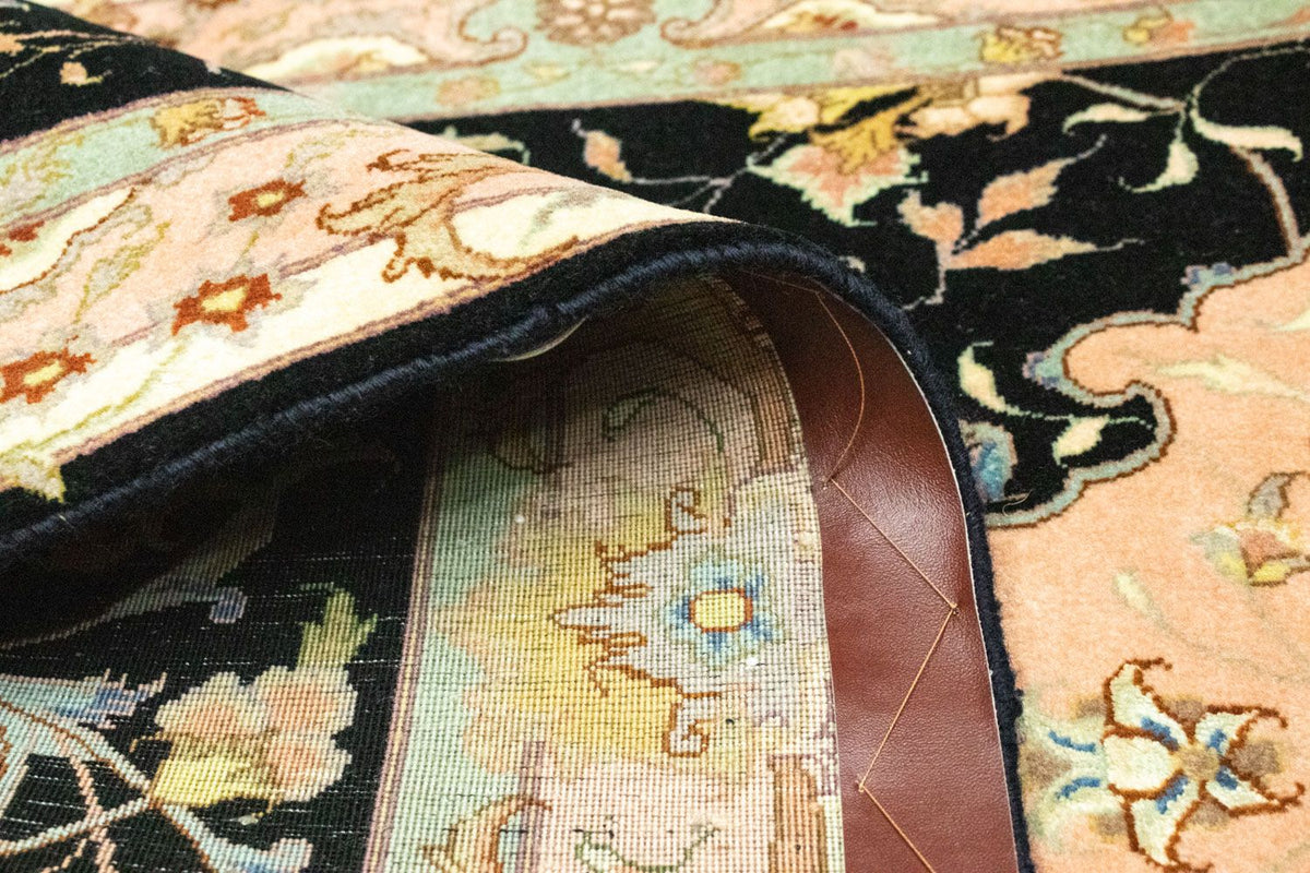 Tapis de couloir Tapis persan - Tabriz - Royal - 294 x 85 cm - noir