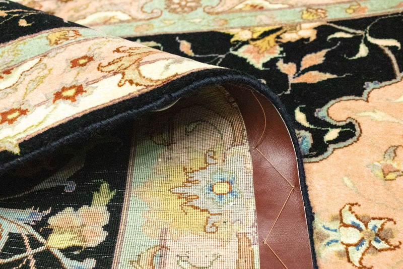 Tapis de couloir Tapis persan - Tabriz - Royal - 294 x 85 cm - noir