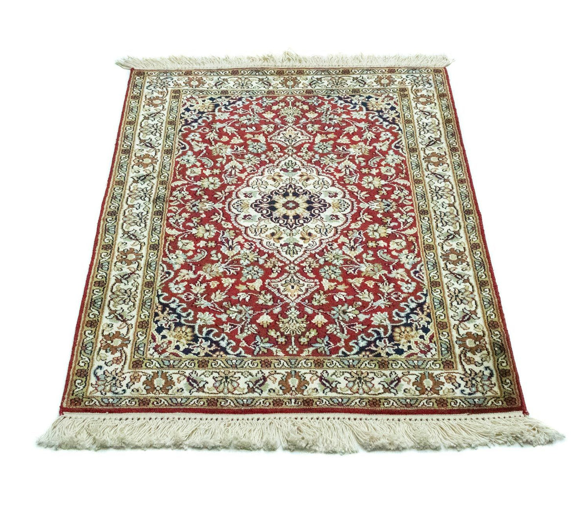 Tapis en soie - Soie du Cachemire - 95 x 63 cm - rouge