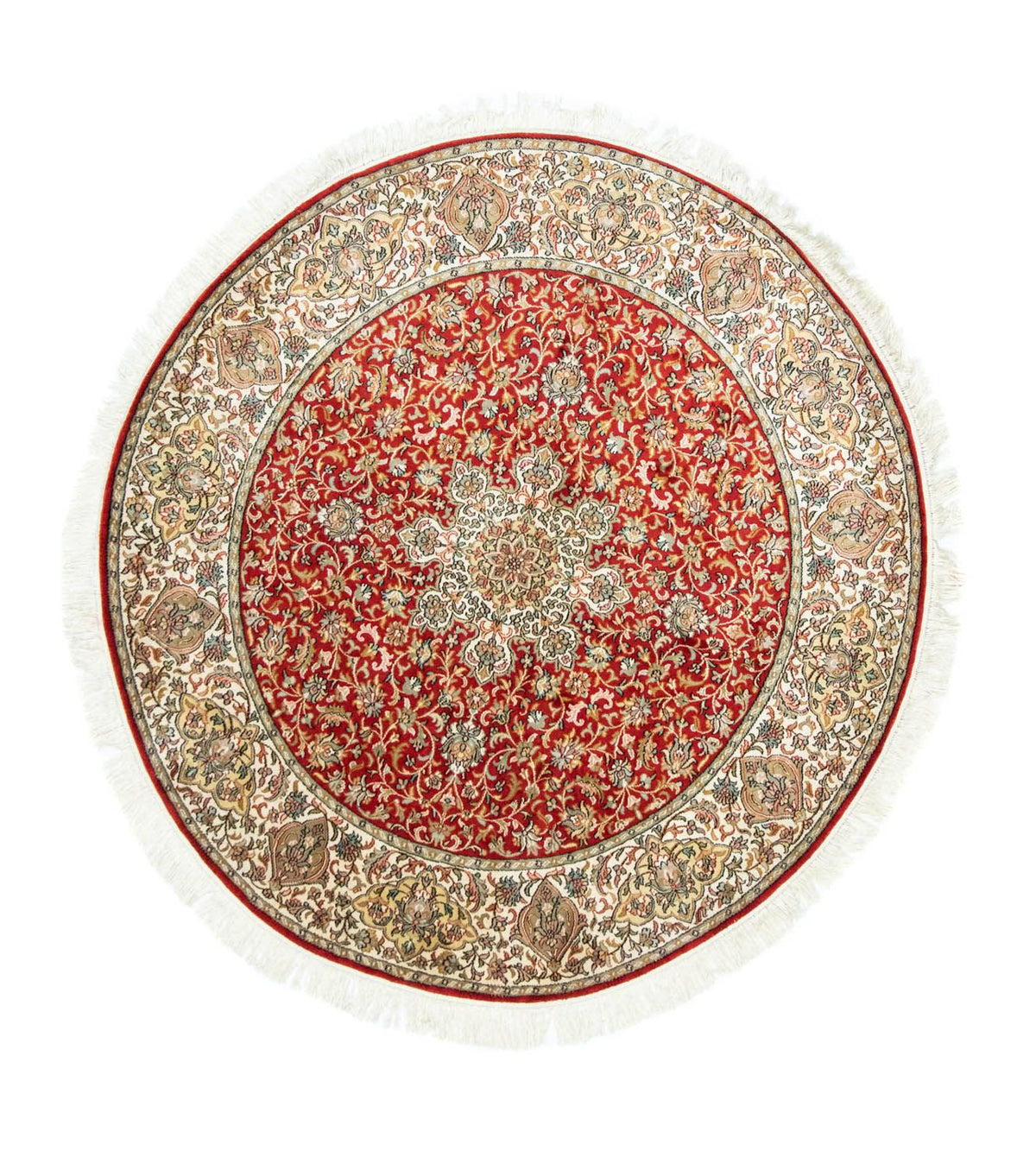 Tapis en soie - Soie du Cachemire carré - 158 x 150 cm - rouge
