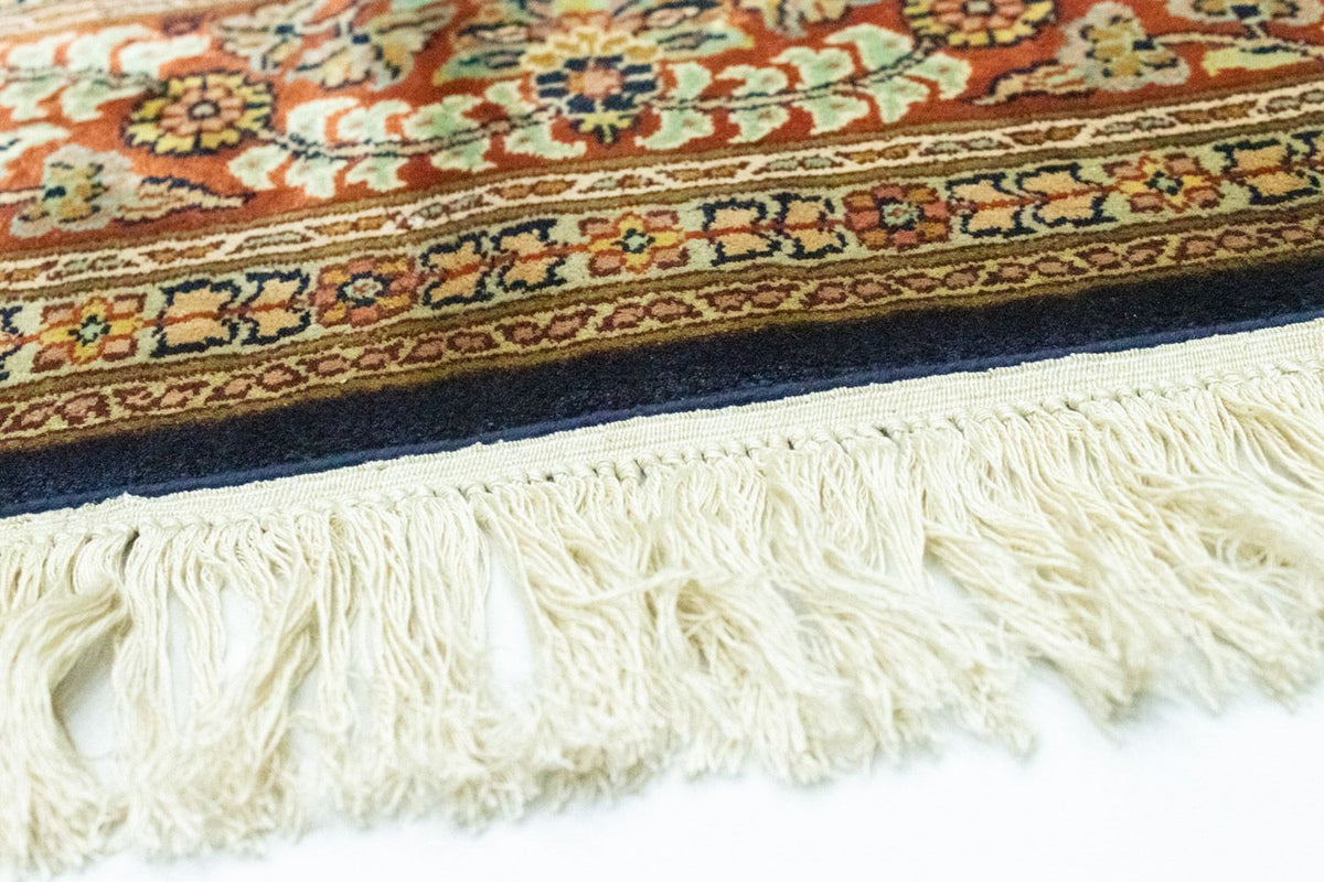 Tapis en soie - Soie du Cachemire originale - 127 x 125 cm - bleu