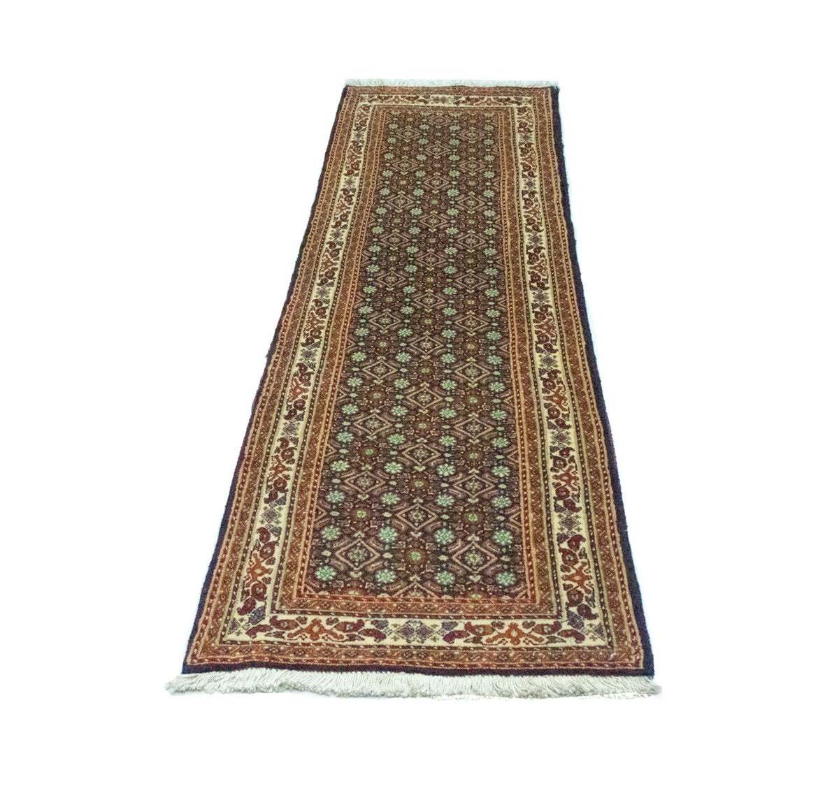 Tapis de couloir Tapis persan - Bidjar - 197 x 57 cm - bleu