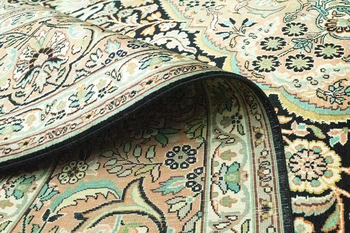 Tapis en soie - Soie du Cachemire - 311 x 213 cm - bleu