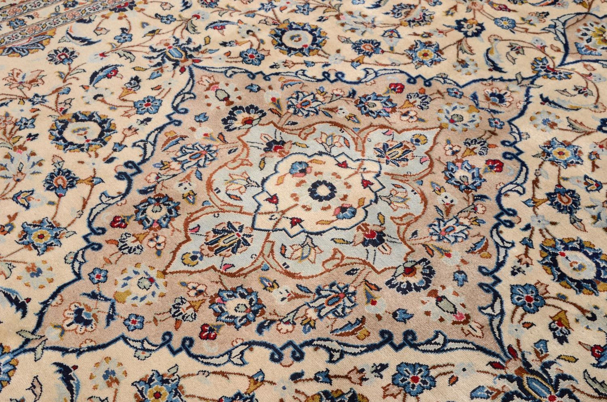 Tapis persan - Keshan - 379 x 241 cm - beige