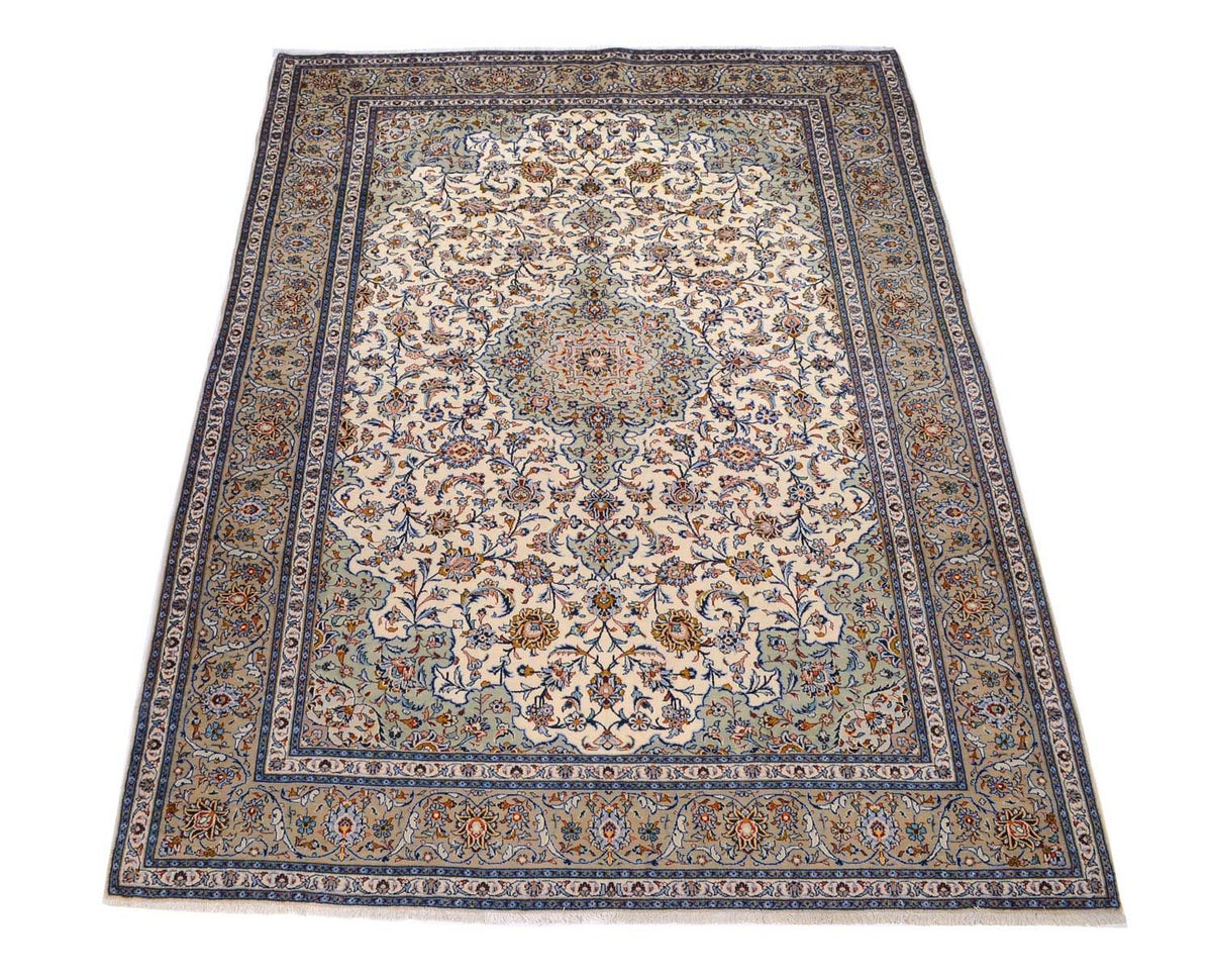 Tapis persan - Keshan - 398 x 300 cm - beige