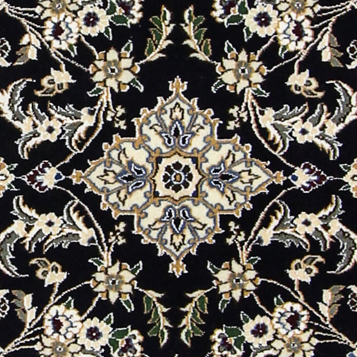 Tapis de couloir Tapis persan - Nain - Royal - 195 x 84 cm - bleu foncé