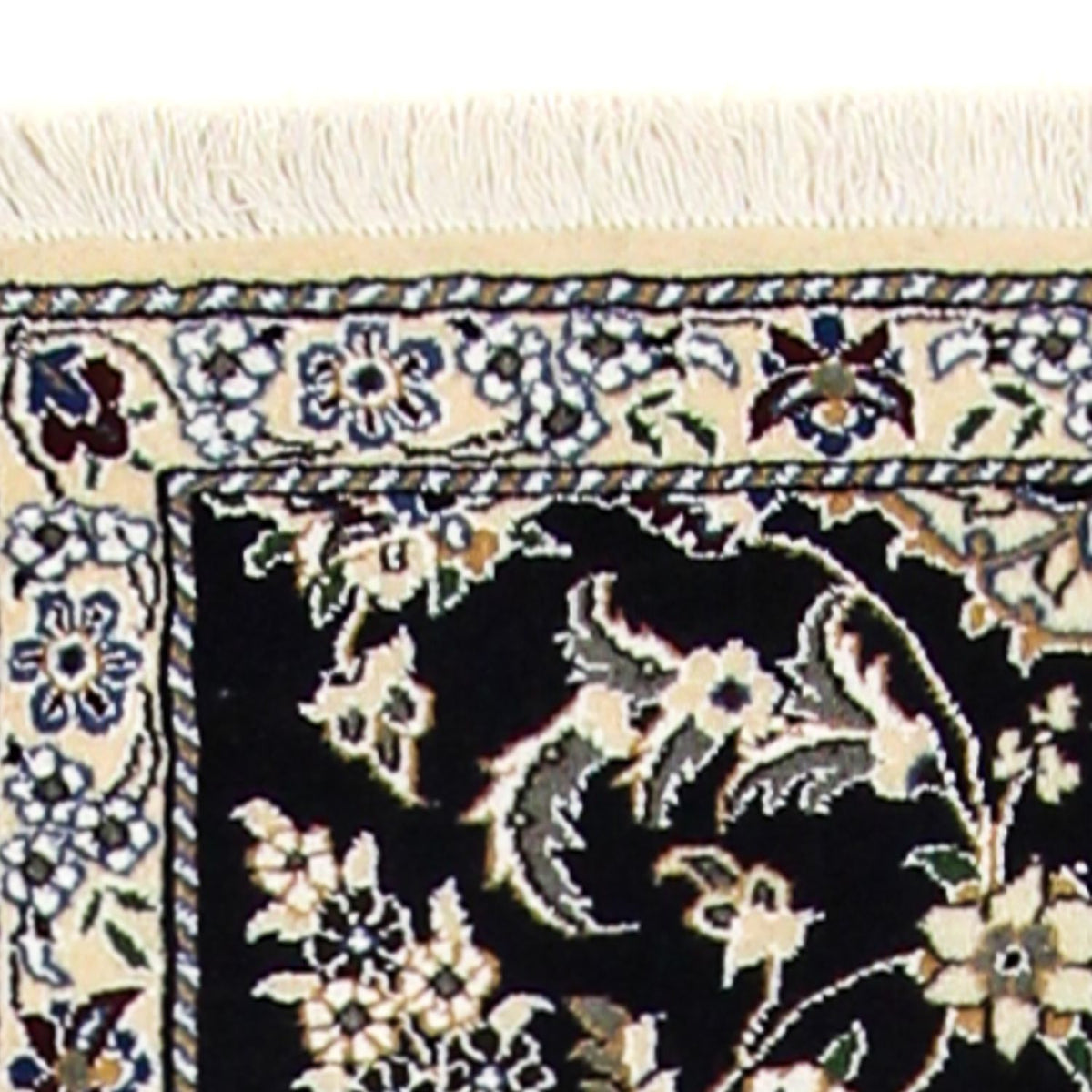 Tapis de couloir Tapis persan - Nain - Royal - 195 x 84 cm - bleu foncé