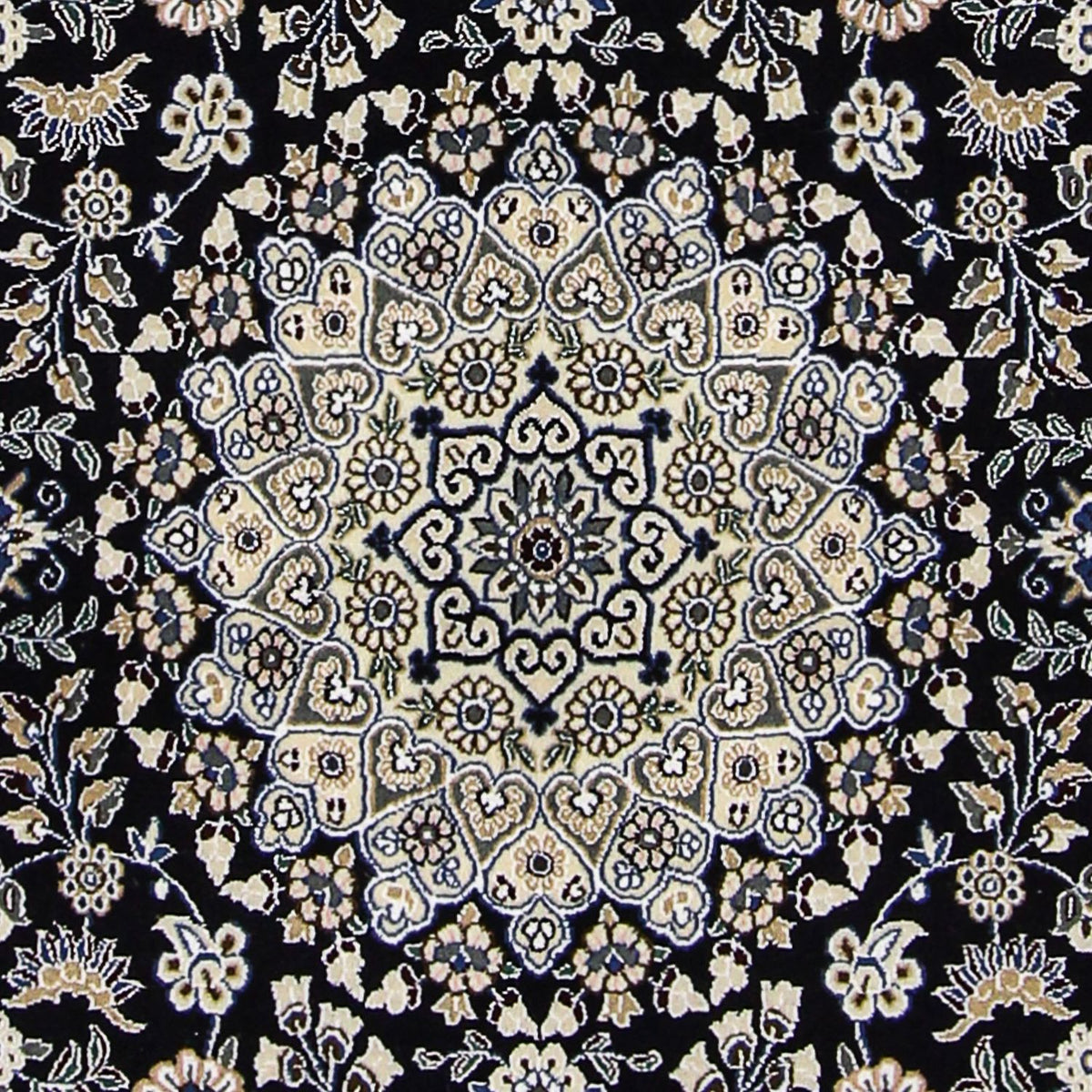 Tapis persan - Nain - Royal - 202 x 130 cm - bleu foncé