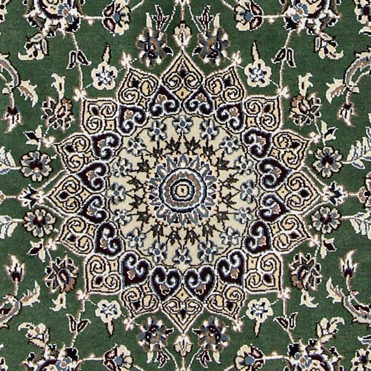 Tapis persan - Nain - Royal - 185 x 118 cm - vert foncé
