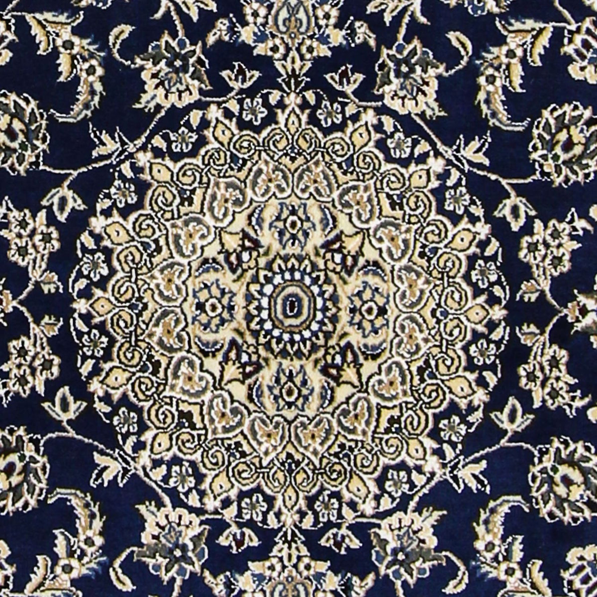 Tapis persan - Nain - Royal - 175 x 116 cm - bleu foncé