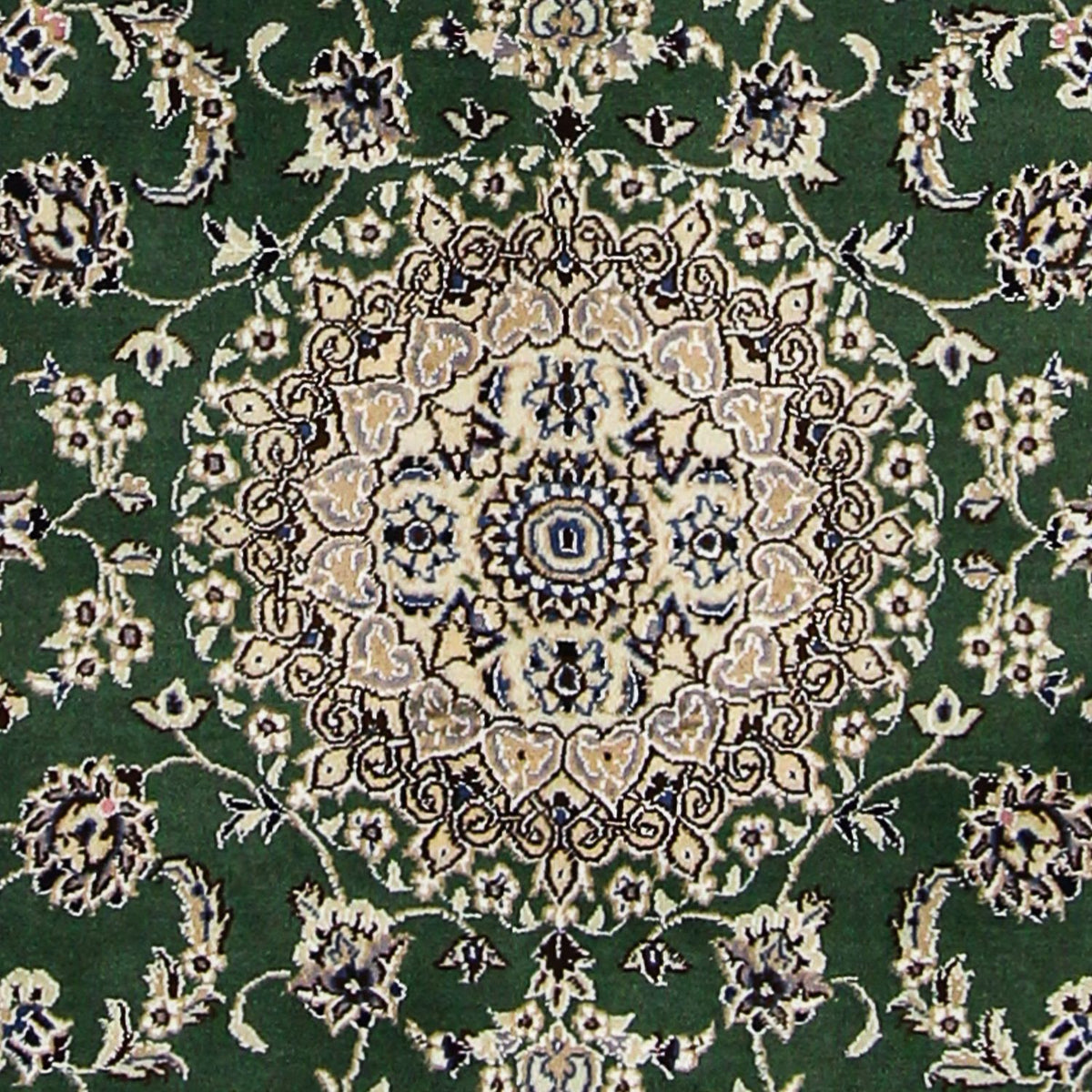 Tapis persan - Nain - Royal - 180 x 115 cm - vert foncé