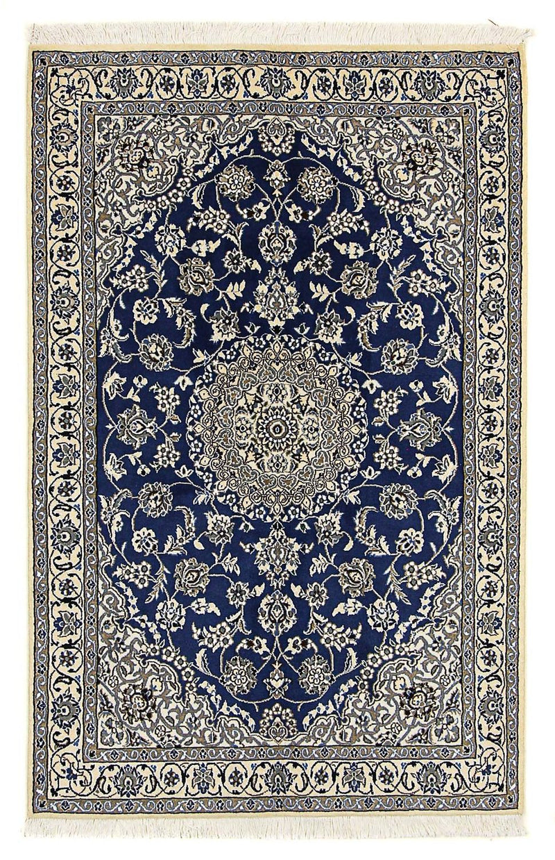 Tapis persan - Nain - Royal - 179 x 117 cm - bleu foncé