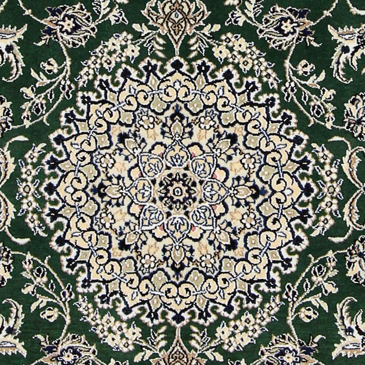 Tapis persan - Nain - Royal - 202 x 133 cm - vert foncé