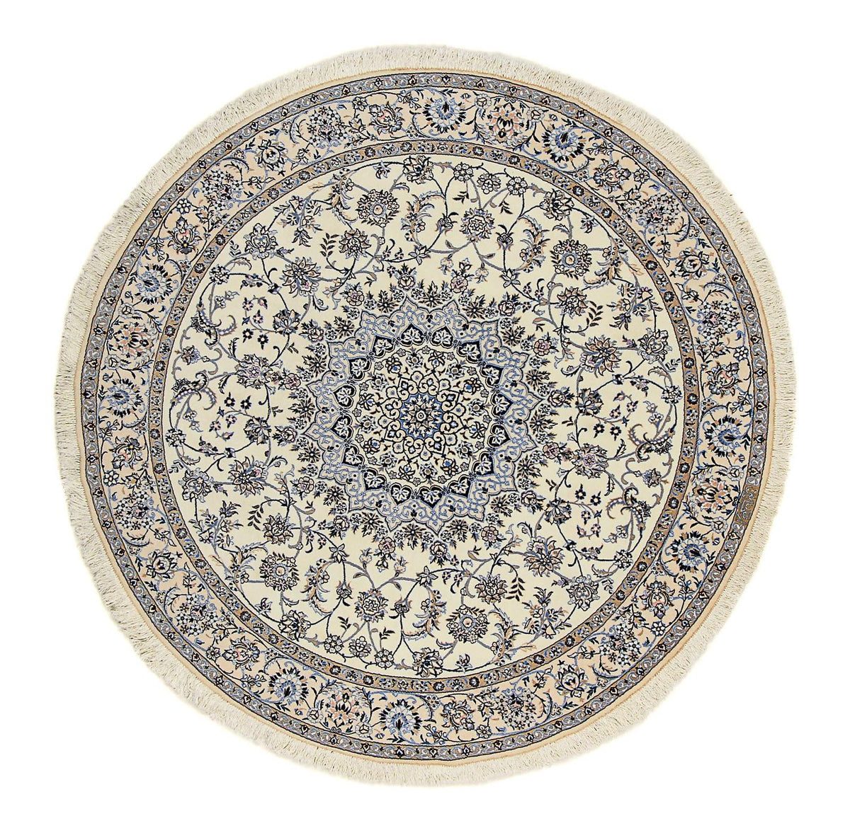 Tapis persan - Nain - Premium ronde - 200 x 200 cm - beige
