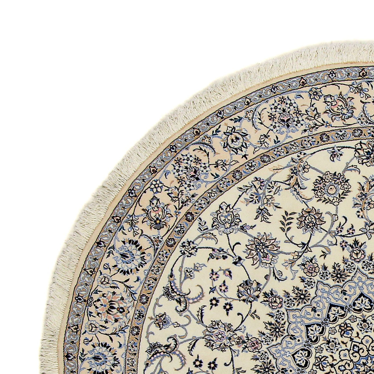 Tapis persan - Nain - Premium ronde - 200 x 200 cm - beige
