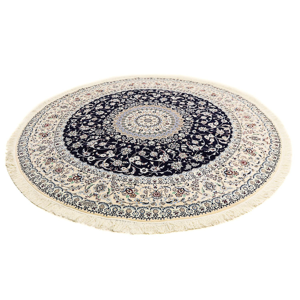 Tapis persan - Nain - Premium ronde - 250 x 250 cm - bleu foncé