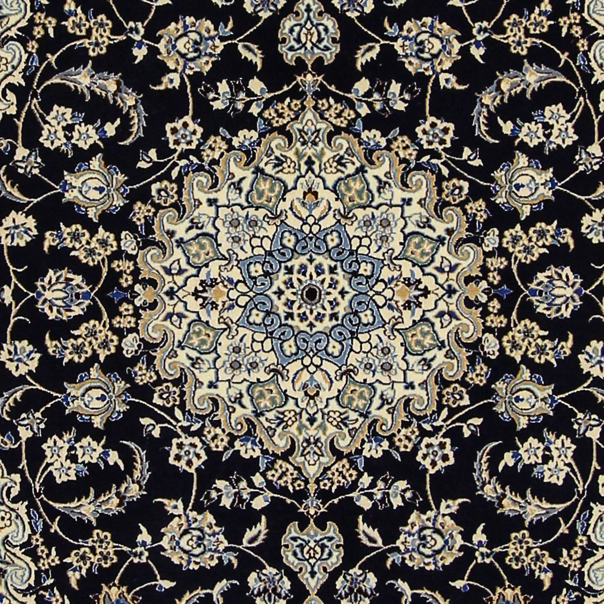 Tapis persan - Nain - Premium - 155 x 108 cm - bleu foncé