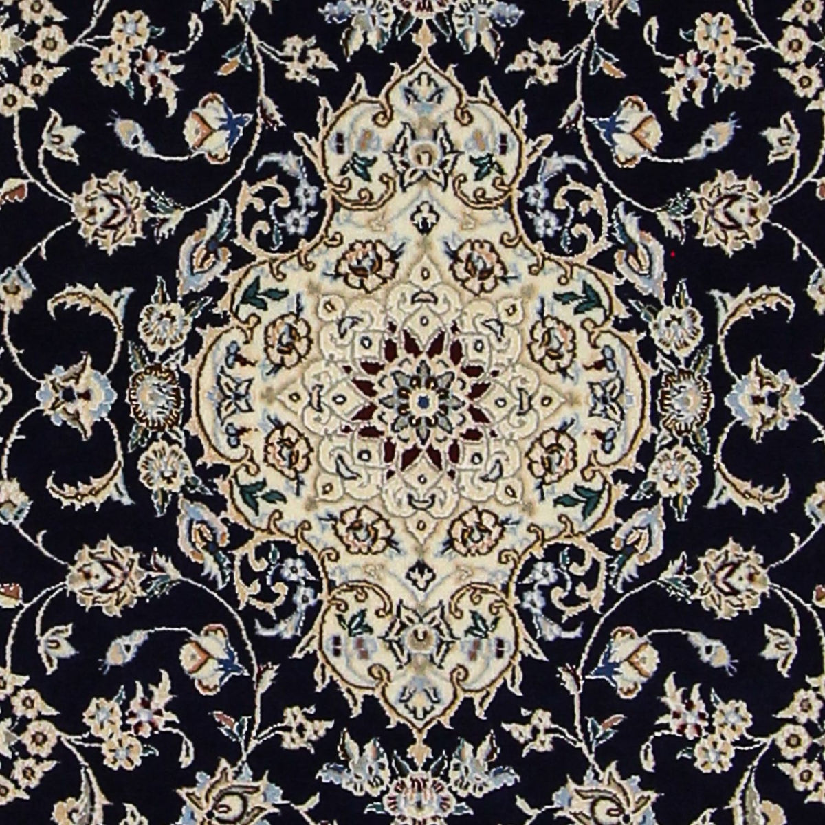 Tapis persan - Nain - Premium - 123 x 80 cm - bleu foncé