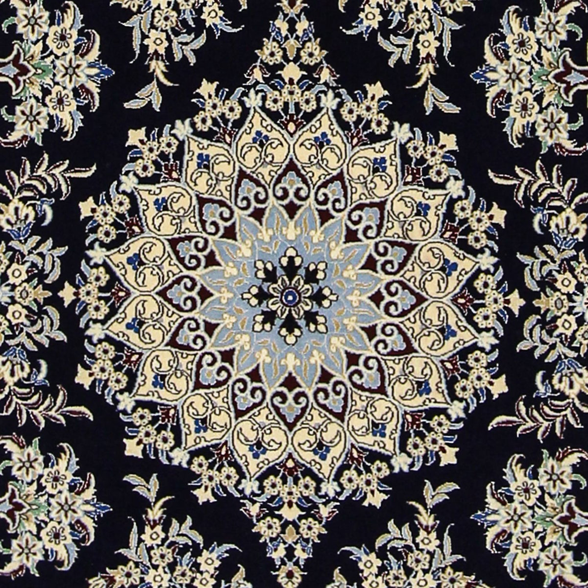 Tapis persan - Nain - Premium - 140 x 100 cm - bleu foncé