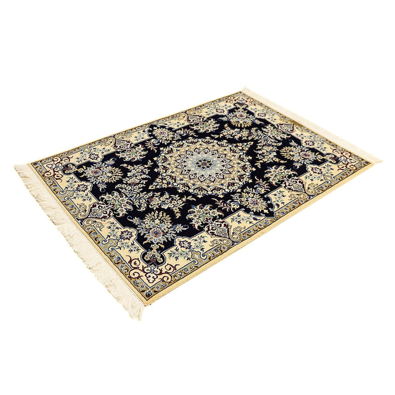 Tapis persan - Nain - Premium - 140 x 100 cm - bleu foncé