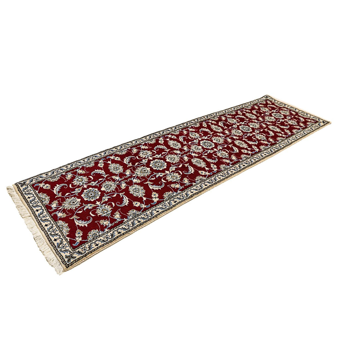 Tapis de couloir Tapis persan - Nain - 265 x 80 cm - rouge foncé