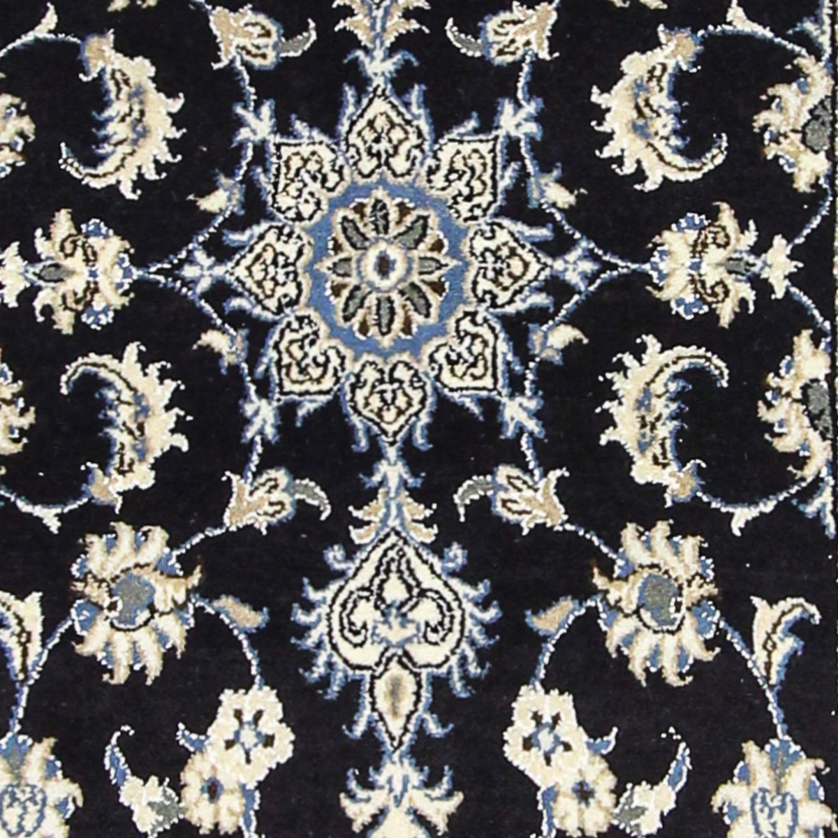 Tapis de couloir Tapis persan - Nain - 297 x 76 cm - bleu foncé