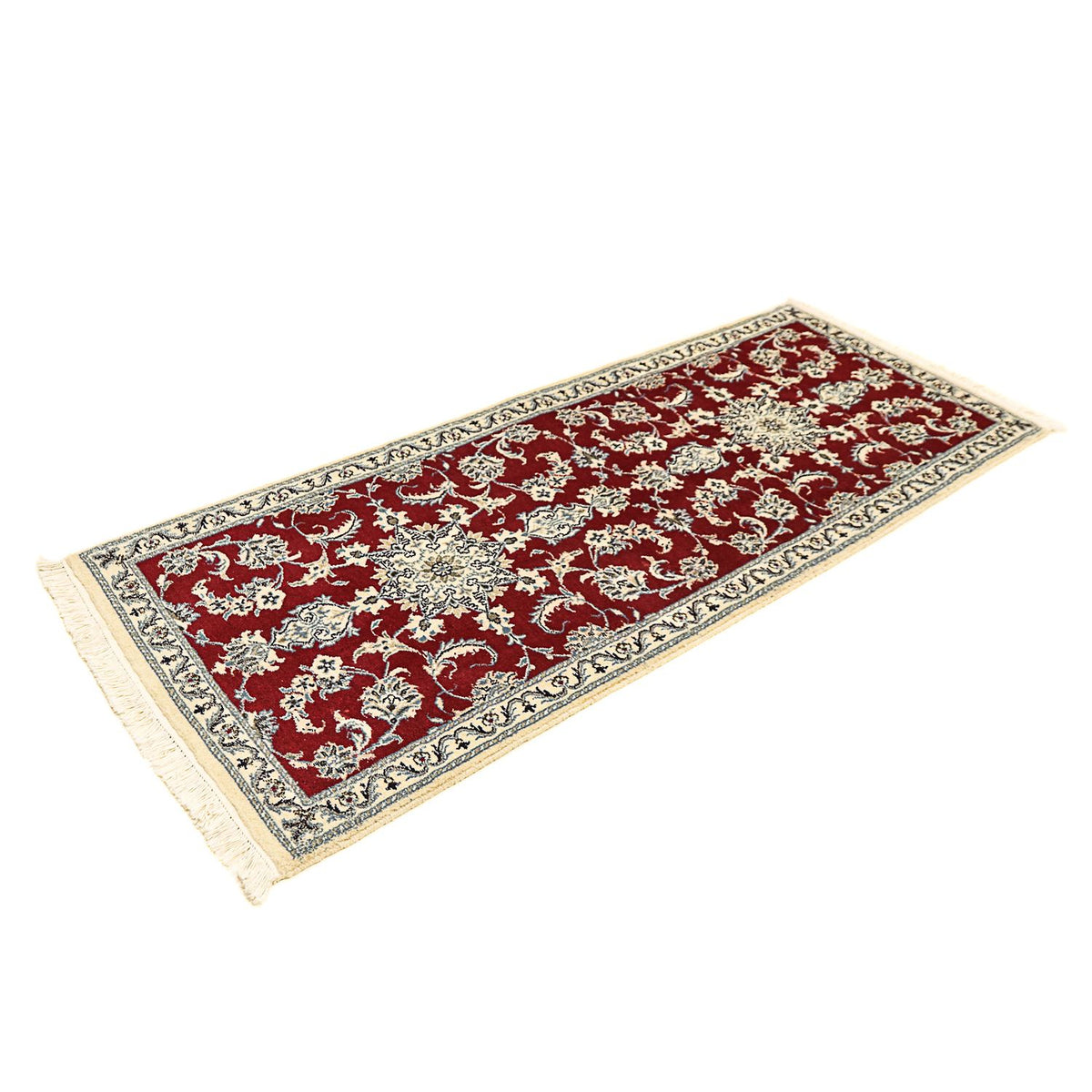 Tapis de couloir Tapis persan - Nain - 193 x 80 cm - rouge foncé