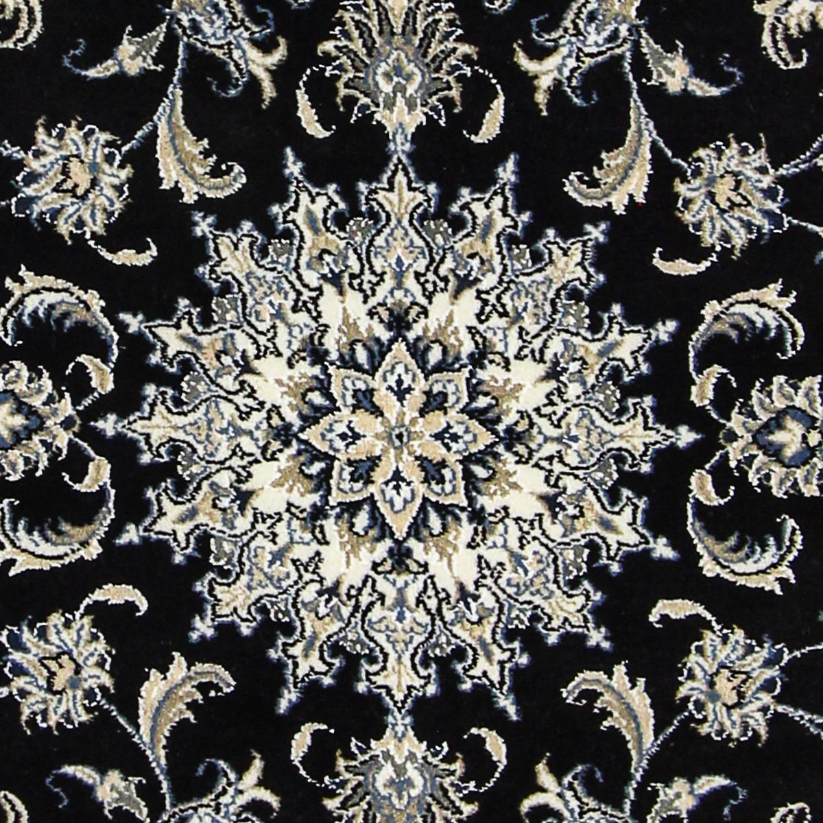Tapis persan - Nain - 198 x 117 cm - bleu foncé
