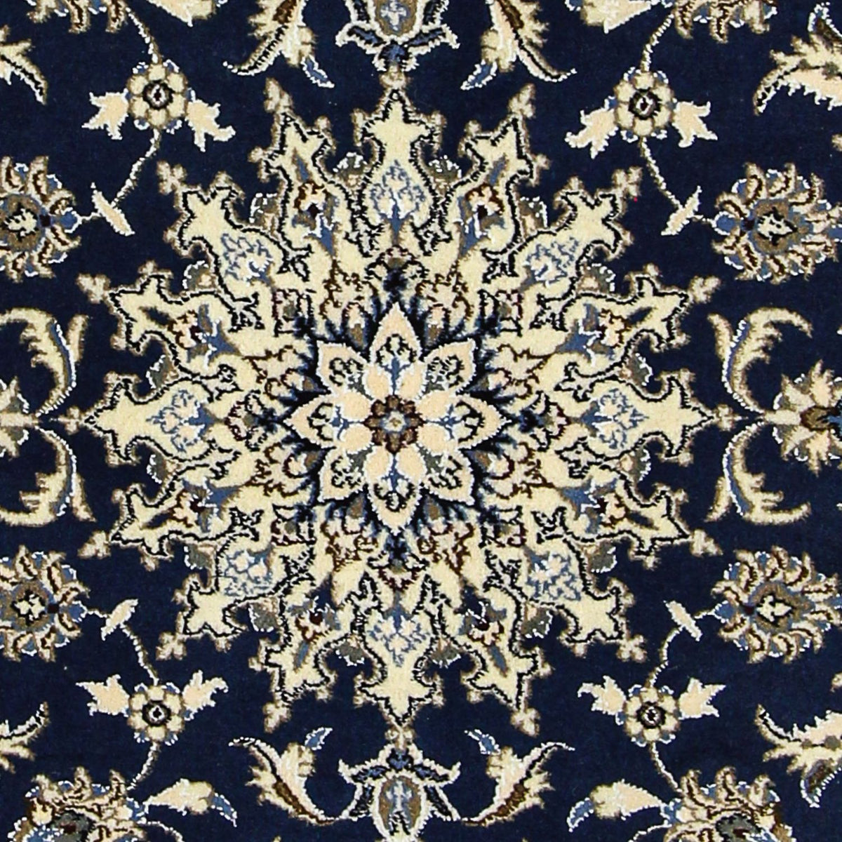 Tapis persan - Nain - 203 x 120 cm - bleu foncé
