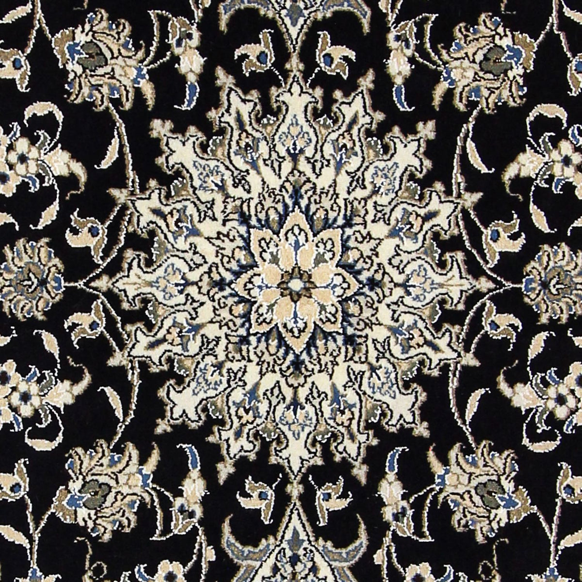 Tapis persan - Nain - 207 x 146 cm - bleu foncé
