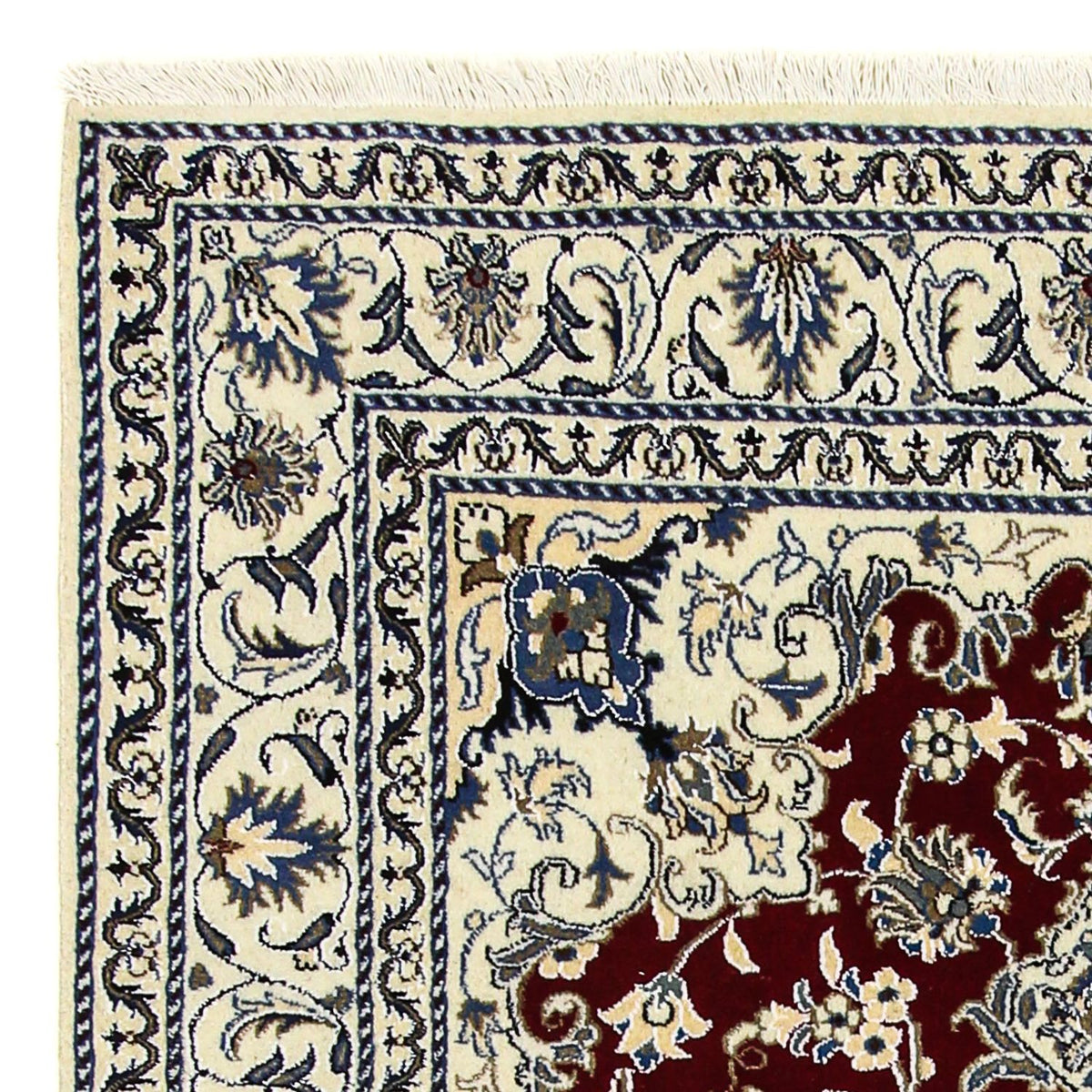 Tapis persan - Nain - 191 x 147 cm - rouge foncé