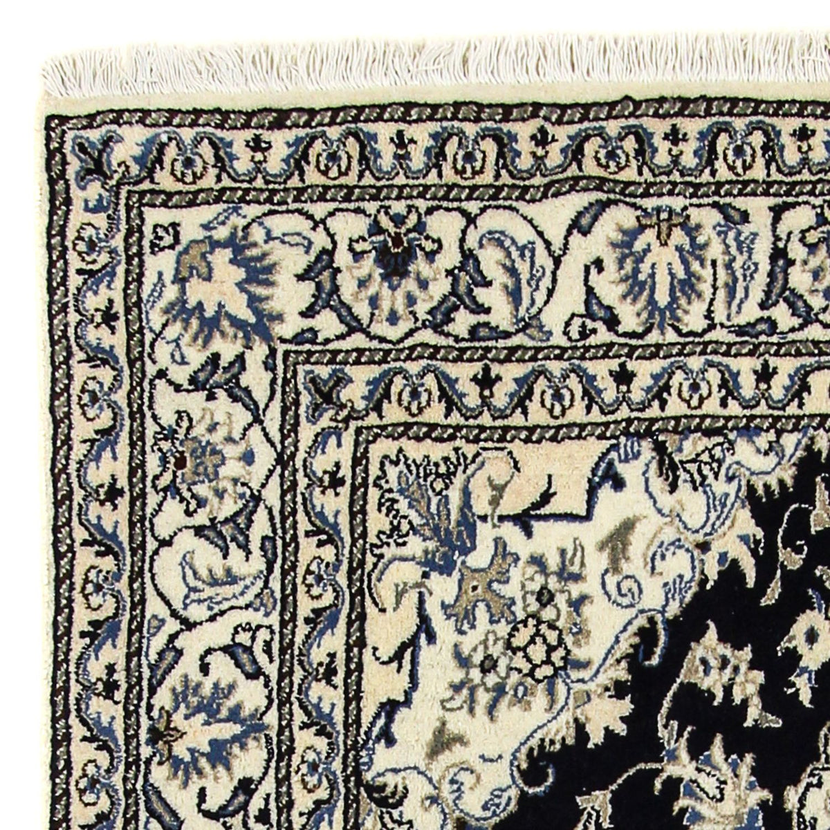 Tapis persan - Nain - 203 x 143 cm - bleu foncé