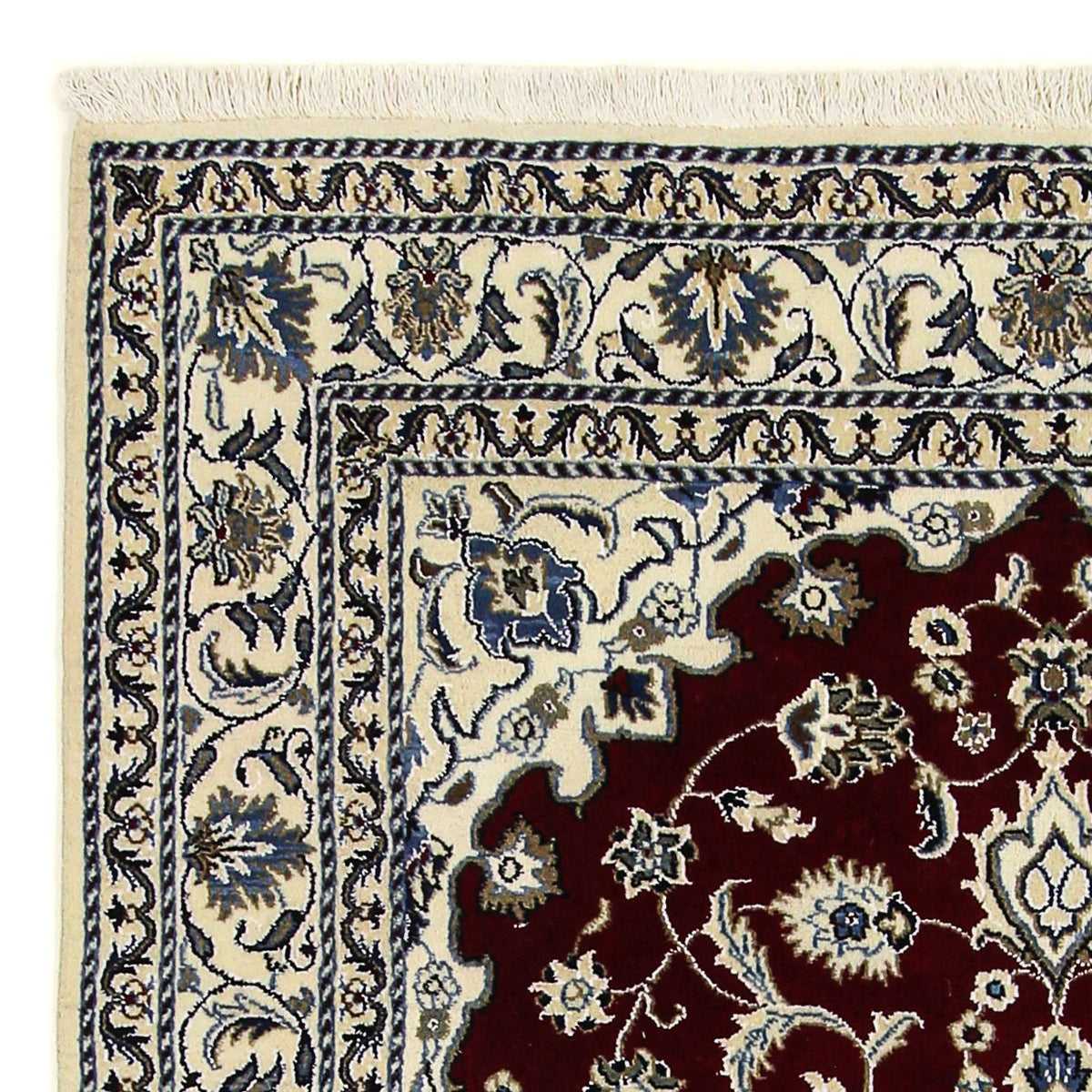 Tapis persan - Nain - 191 x 150 cm - rouge foncé
